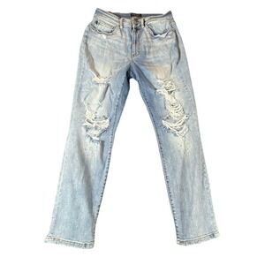 Judy Blue Jeans Womens 14 Distressed Boyfriend Fit Paint Splatter Stretch Unique